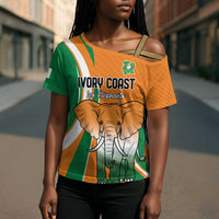 Custom Ivory Coast Football Cross Shoulder Shirt Les Elephants Spirit - Wonder Print Shop