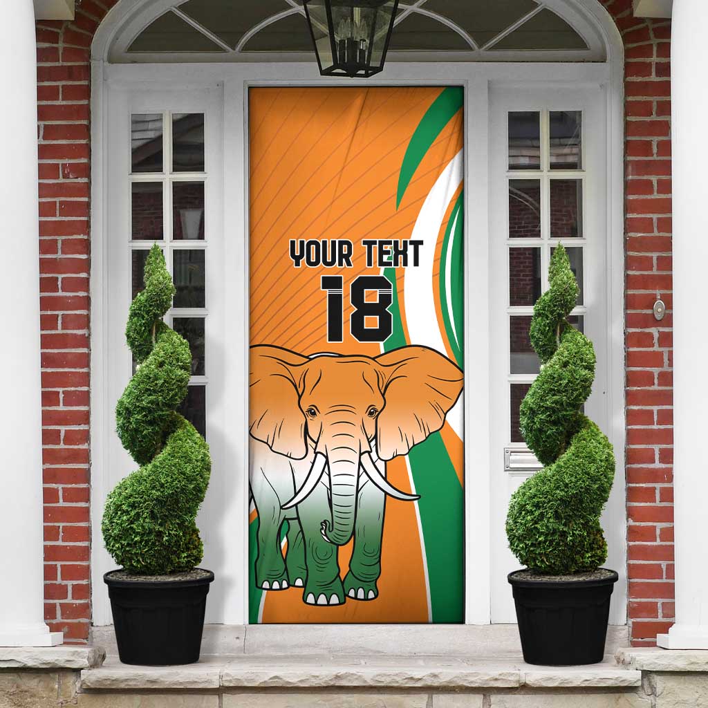 Custom Ivory Coast Football Door Cover Les Elephants Spirit - Wonder Print Shop