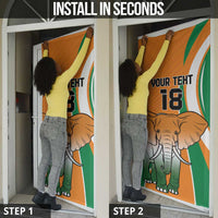 Custom Ivory Coast Football Door Cover Les Elephants Spirit - Wonder Print Shop