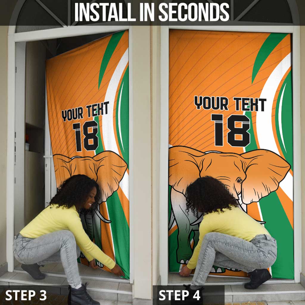 Custom Ivory Coast Football Door Cover Les Elephants Spirit - Wonder Print Shop