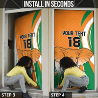 Custom Ivory Coast Football Door Cover Les Elephants Spirit - Wonder Print Shop