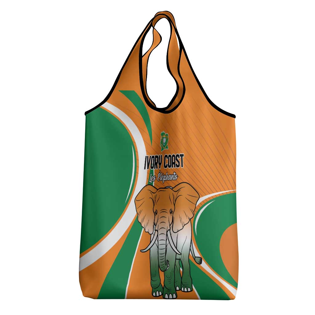 Ivory Coast Football Grocery Bag Les Elephants Spirit - Wonder Print Shop
