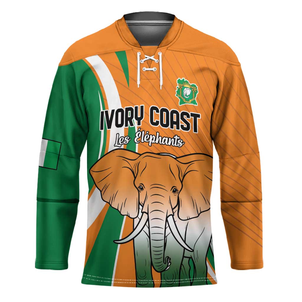 Custom Ivory Coast Football Hockey Jersey Les Elephants Spirit - Wonder Print Shop