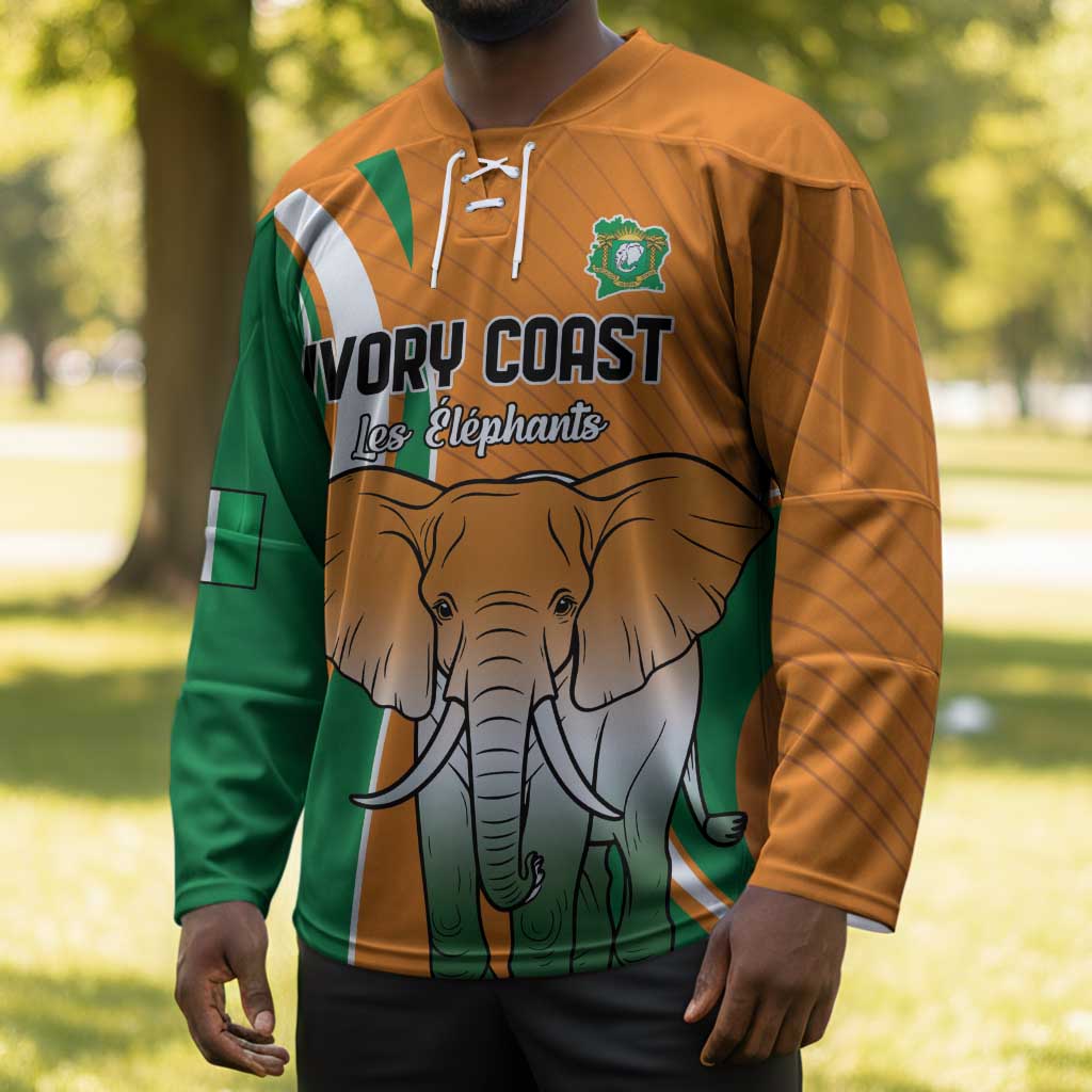 Custom Ivory Coast Football Hockey Jersey Les Elephants Spirit - Wonder Print Shop