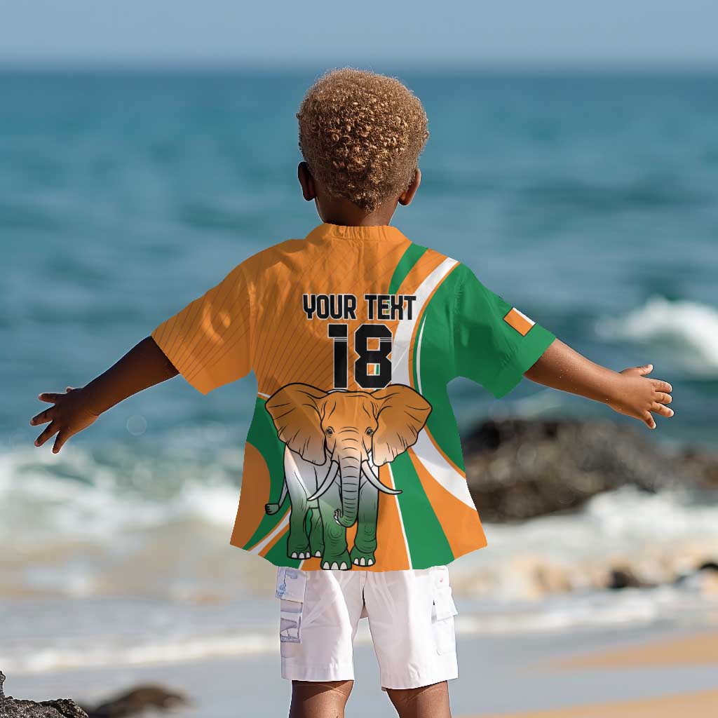 Custom Ivory Coast Football Kid Hawaiian Shirt Les Elephants Spirit LT18