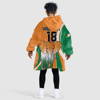 Custom Ivory Coast Football Kid Wearable Blanket Hoodie Les Elephants Spirit - Wonder Print Shop