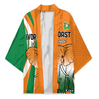 Custom Ivory Coast Football Kimono Les Elephants Spirit - Wonder Print Shop