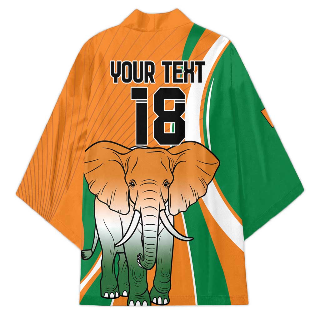 Custom Ivory Coast Football Kimono Les Elephants Spirit - Wonder Print Shop
