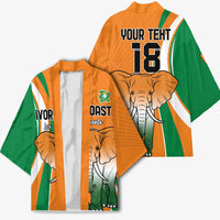 Custom Ivory Coast Football Kimono Les Elephants Spirit - Wonder Print Shop