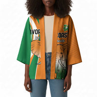 Custom Ivory Coast Football Kimono Les Elephants Spirit - Wonder Print Shop