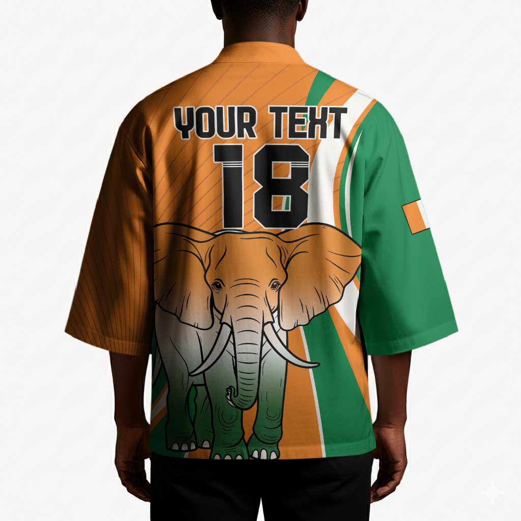 Custom Ivory Coast Football Kimono Les Elephants Spirit - Wonder Print Shop