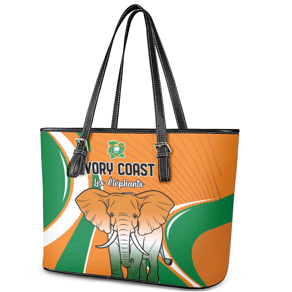 Ivory Coast Football Leather Tote Bag Les Elephants Spirit - Wonder Print Shop
