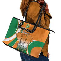 Ivory Coast Football Leather Tote Bag Les Elephants Spirit - Wonder Print Shop