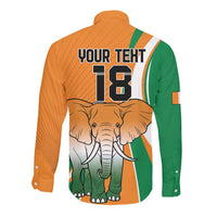 Custom Ivory Coast Football Long Sleeve Button Shirt Les Elephants Spirit - Wonder Print Shop