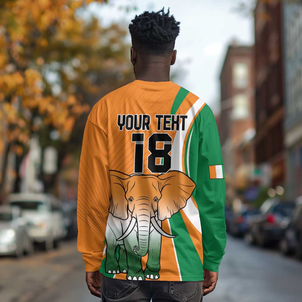 Custom Ivory Coast Football Long Sleeve Shirt Les Elephants Spirit - Wonder Print Shop