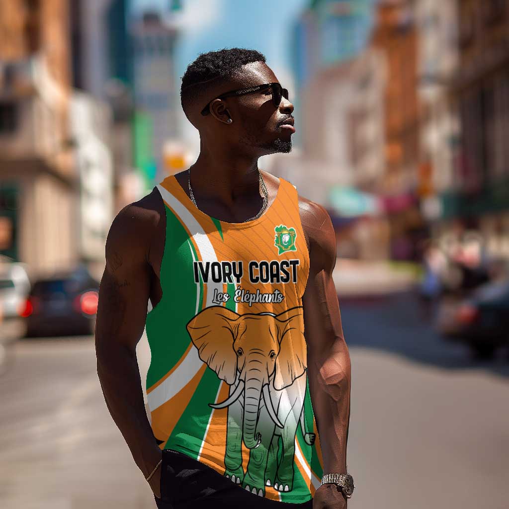 Custom Ivory Coast Football Men Tank Top Les Elephants Spirit - Wonder Print Shop