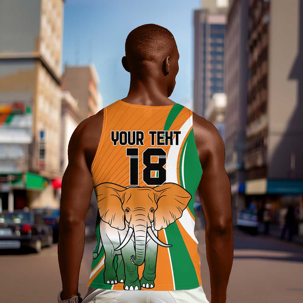 Custom Ivory Coast Football Men Tank Top Les Elephants Spirit - Wonder Print Shop