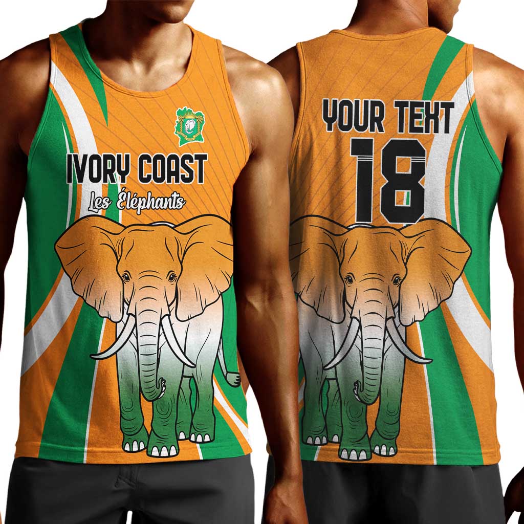 Custom Ivory Coast Football Men Tank Top Les Elephants Spirit - Wonder Print Shop