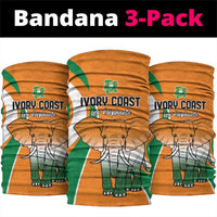 Ivory Coast Football Neck Gaiter Les Elephants Spirit - Wonder Print Shop