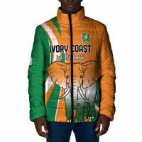 Custom Ivory Coast Football Padded Jacket Les Elephants Spirit - Wonder Print Shop