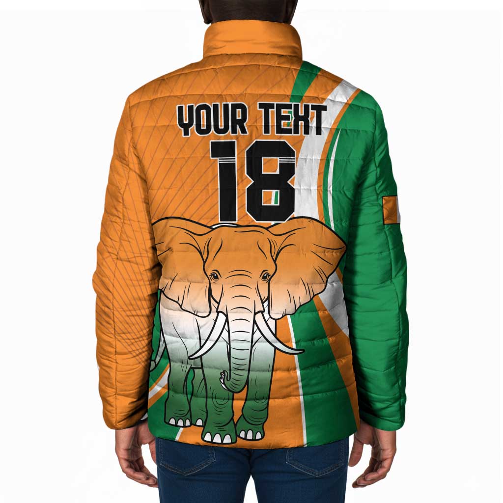 Custom Ivory Coast Football Padded Jacket Les Elephants Spirit - Wonder Print Shop