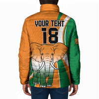 Custom Ivory Coast Football Padded Jacket Les Elephants Spirit - Wonder Print Shop