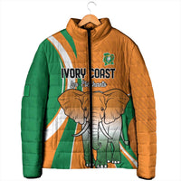 Custom Ivory Coast Football Padded Jacket Les Elephants Spirit - Wonder Print Shop