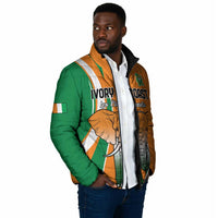 Custom Ivory Coast Football Padded Jacket Les Elephants Spirit - Wonder Print Shop