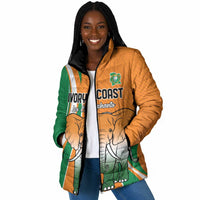 Custom Ivory Coast Football Padded Jacket Les Elephants Spirit - Wonder Print Shop