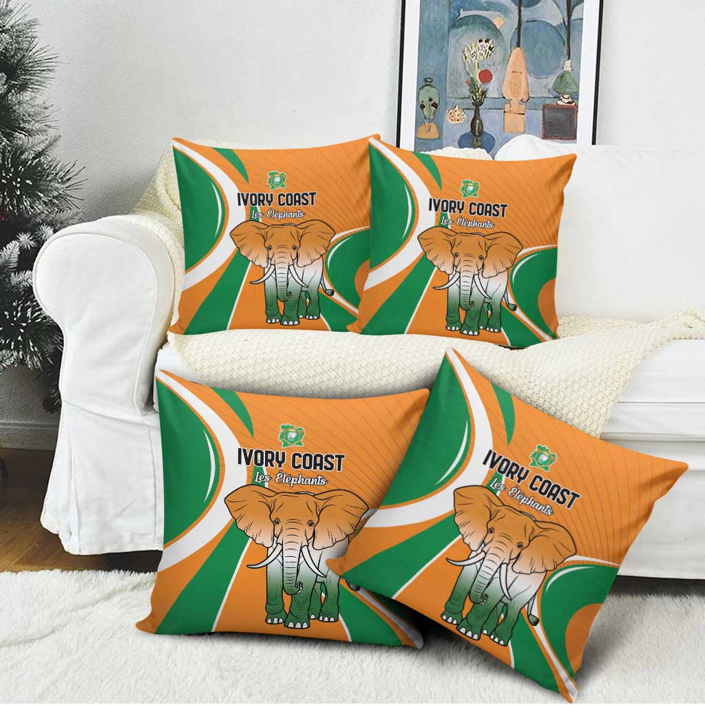 Ivory Coast Football Pillow Cover Les Elephants Spirit - Wonder Print Shop