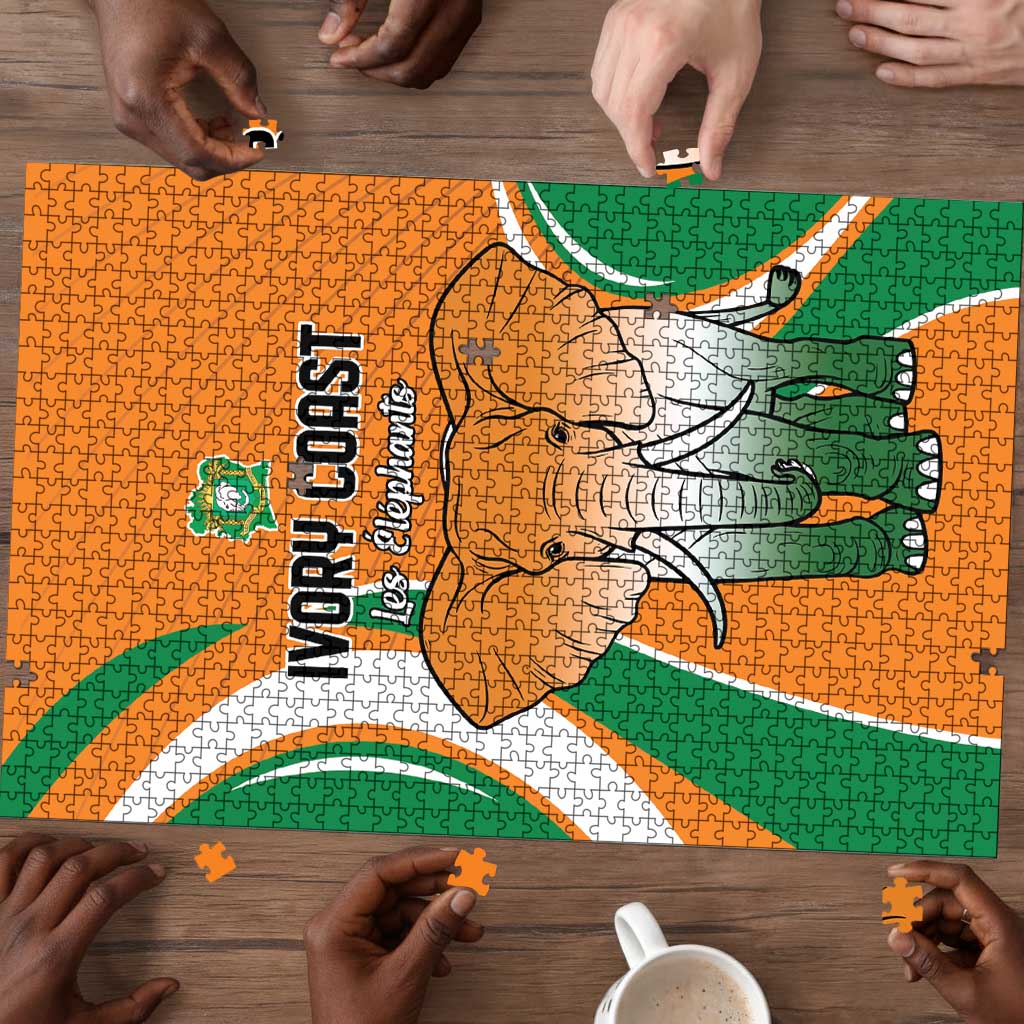 Ivory Coast Football Puzzle Les Elephants Spirit - Wonder Print Shop