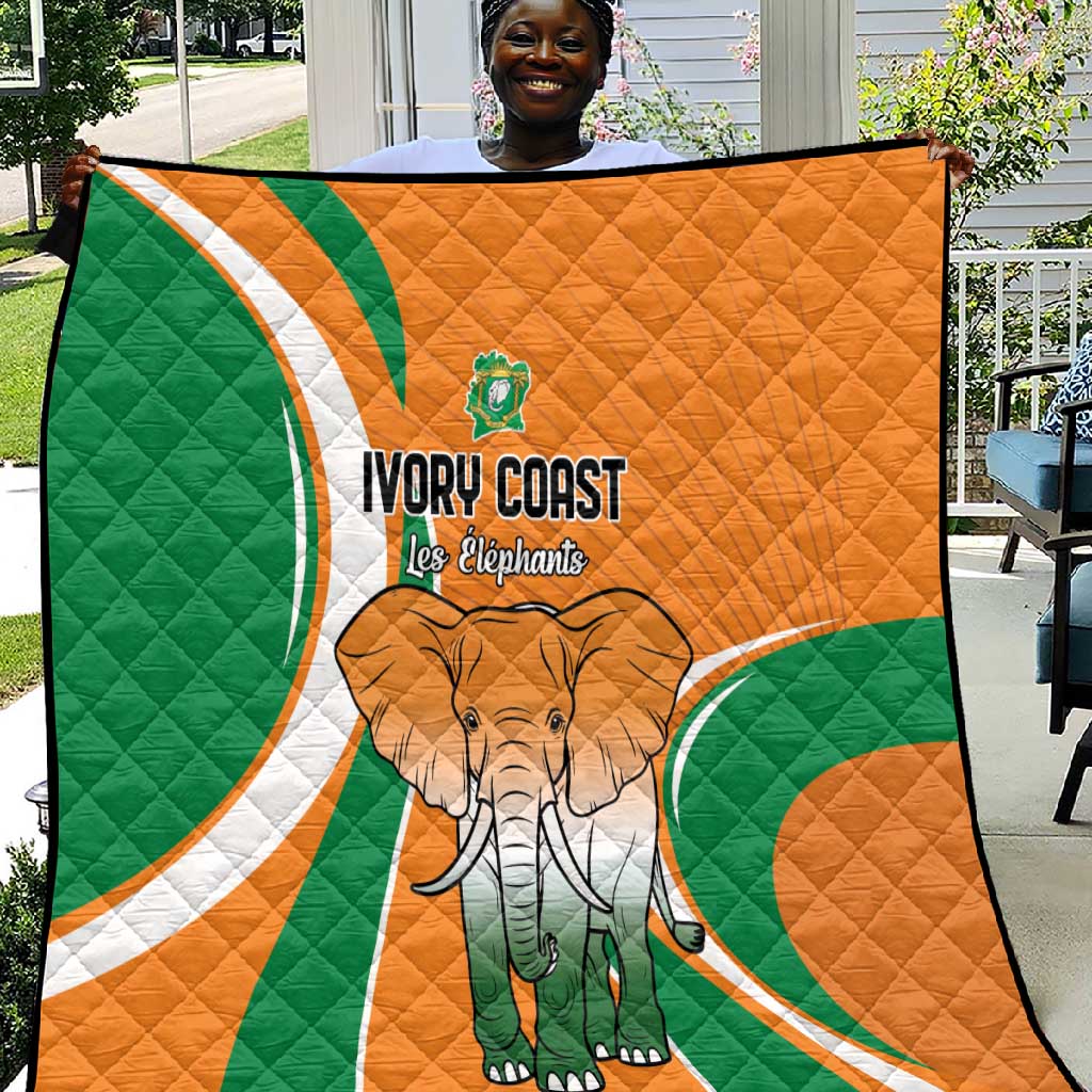 Ivory Coast Football Quilt Les Elephants Spirit - Wonder Print Shop