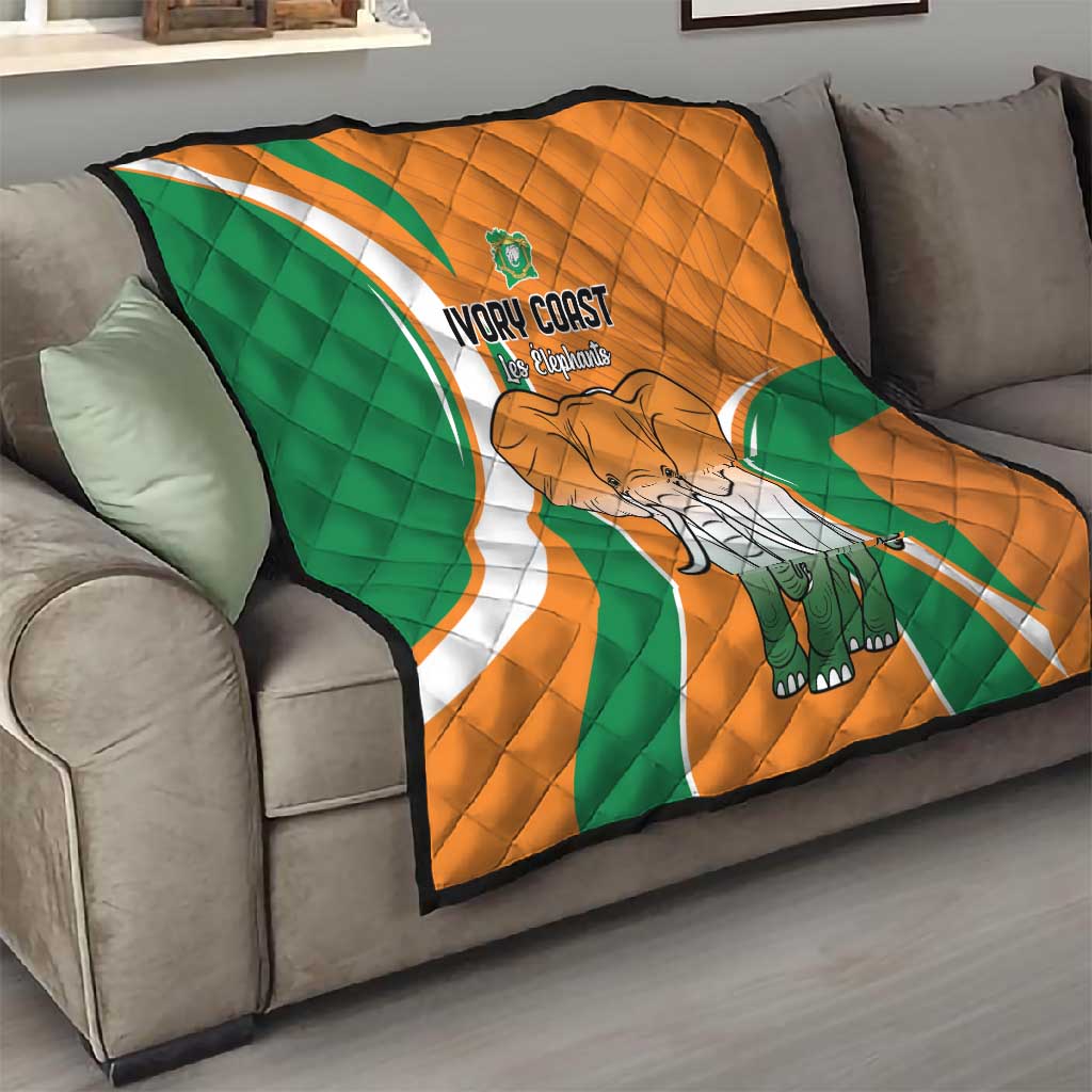 Ivory Coast Football Quilt Les Elephants Spirit - Wonder Print Shop