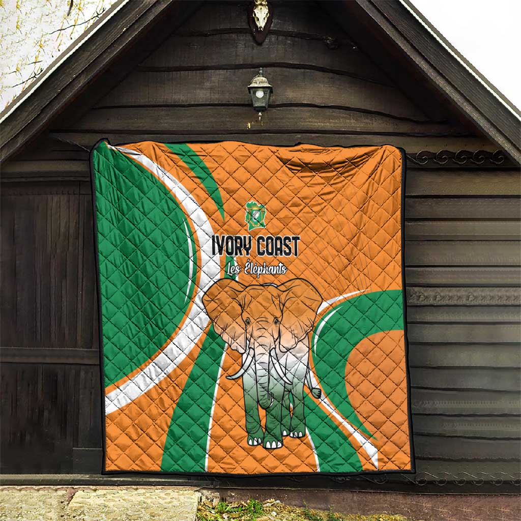 Ivory Coast Football Quilt Les Elephants Spirit - Wonder Print Shop