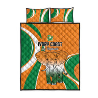 Ivory Coast Football Quilt Bed Set Les Elephants Spirit - Wonder Print Shop