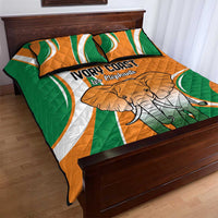 Ivory Coast Football Quilt Bed Set Les Elephants Spirit - Wonder Print Shop