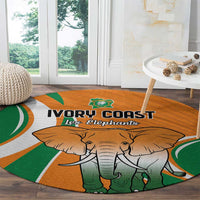 Ivory Coast Football Round Carpet Les Elephants Spirit - Wonder Print Shop