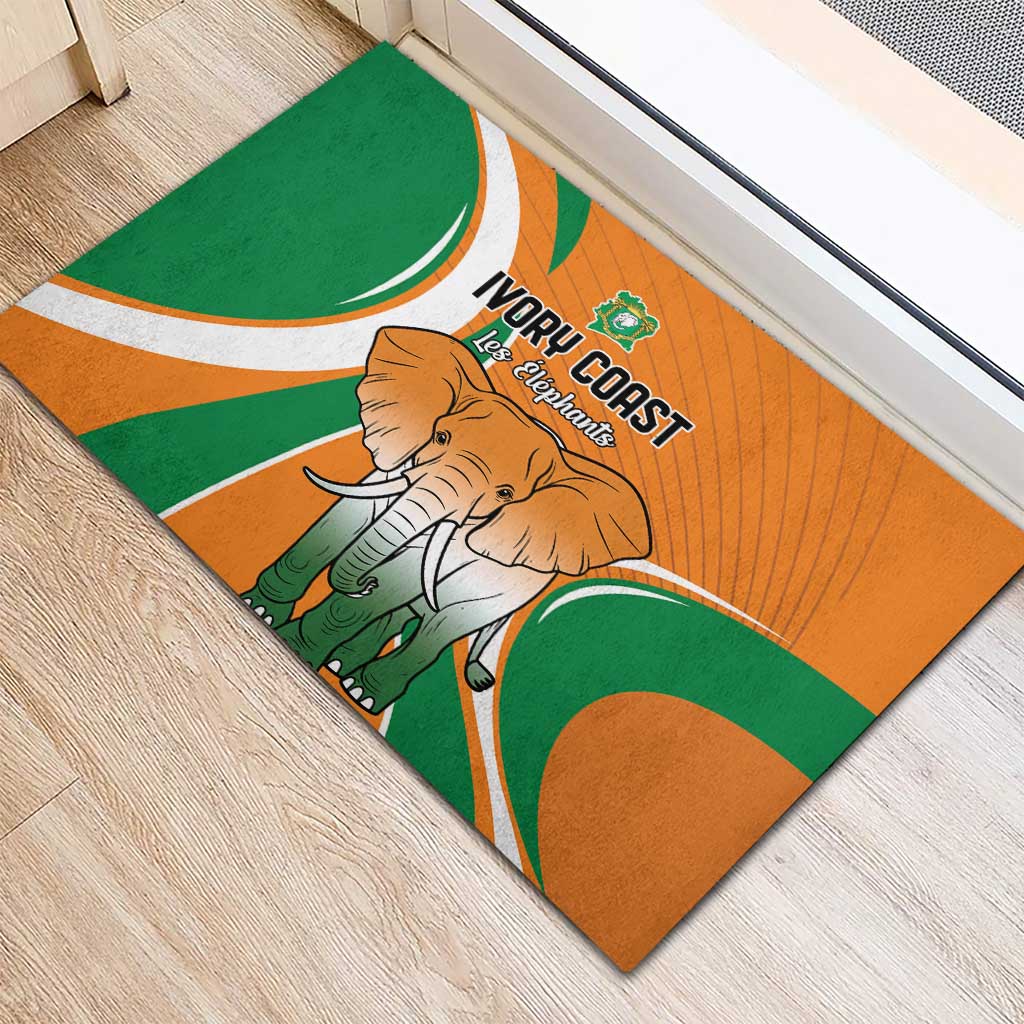 Ivory Coast Football Rubber Doormat Les Elephants Spirit - Wonder Print Shop