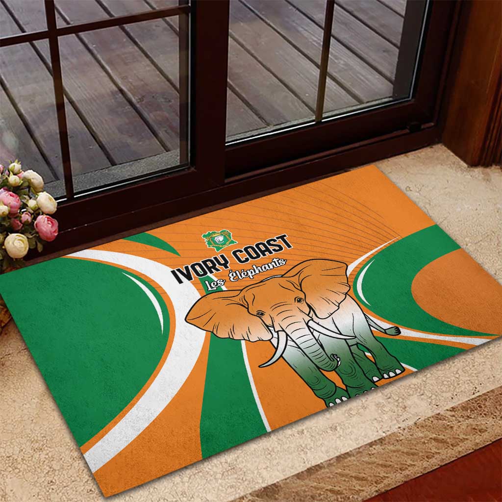 Ivory Coast Football Rubber Doormat Les Elephants Spirit - Wonder Print Shop