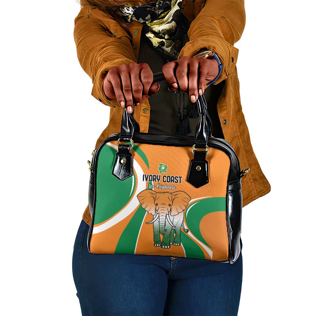 Ivory Coast Football Shoulder Handbag Les Elephants Spirit - Wonder Print Shop