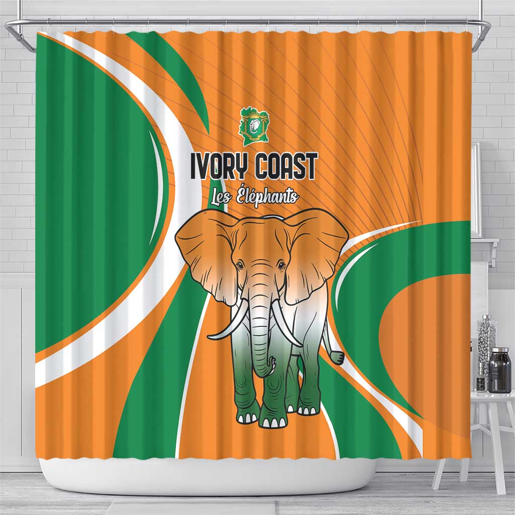 Ivory Coast Football Shower Curtain Les Elephants Spirit - Wonder Print Shop