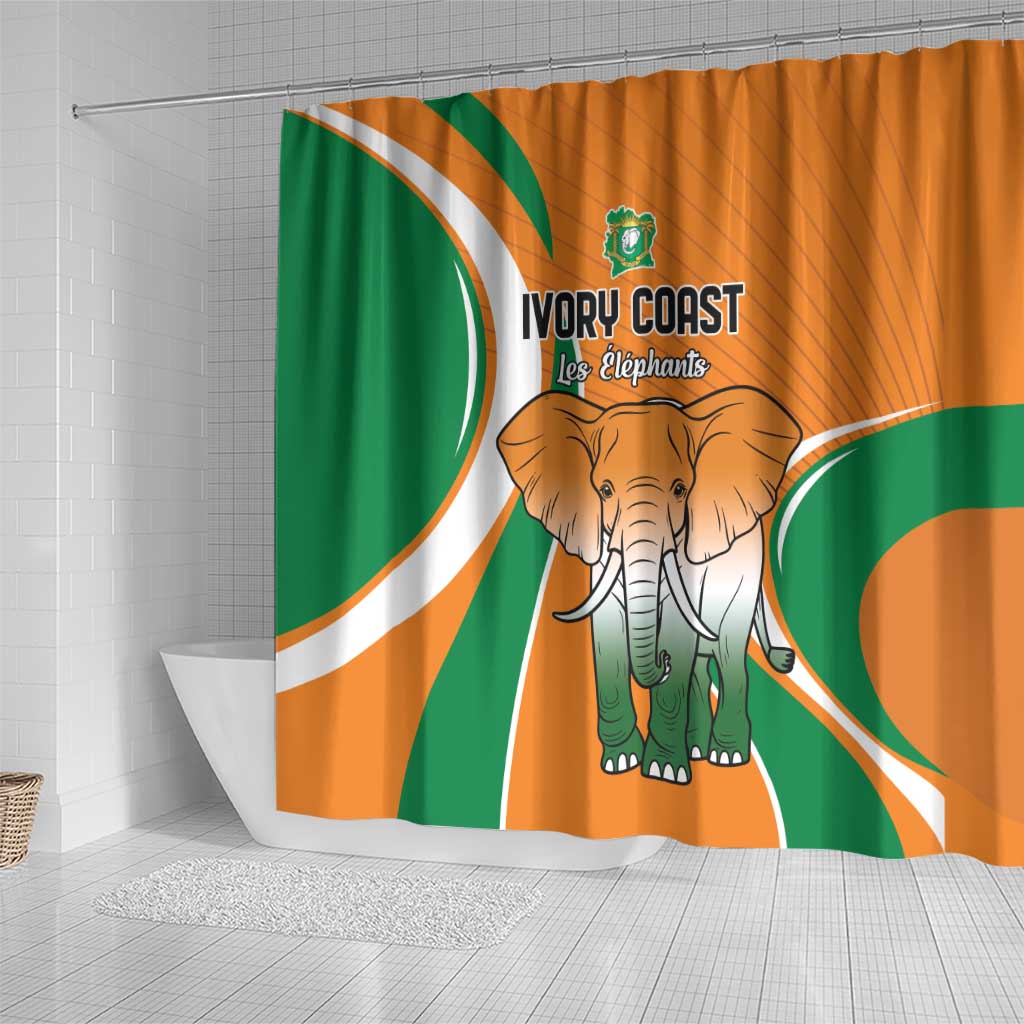 Ivory Coast Football Shower Curtain Les Elephants Spirit - Wonder Print Shop