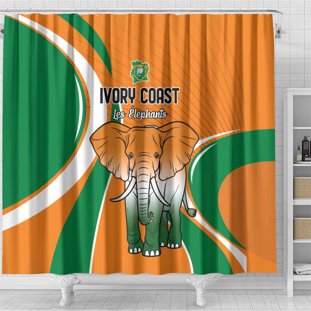 Ivory Coast Football Shower Curtain Les Elephants Spirit - Wonder Print Shop