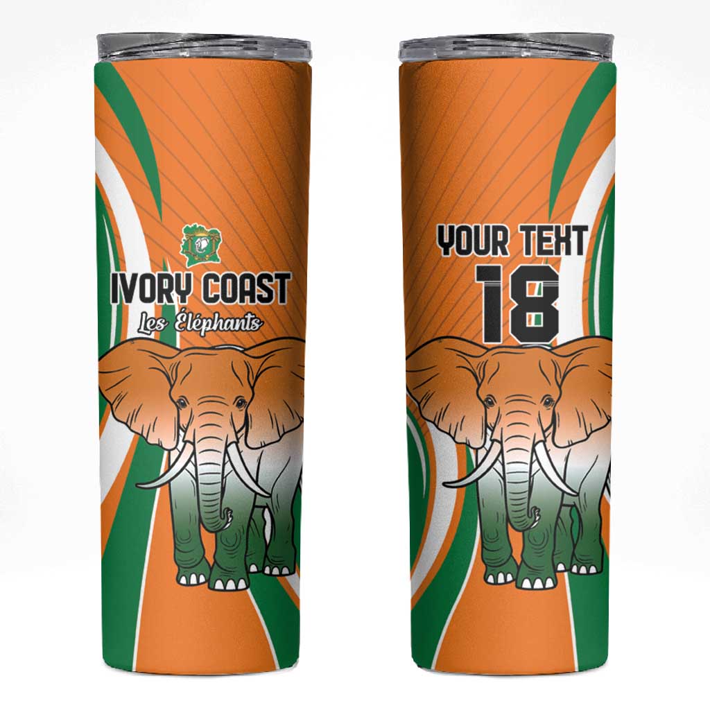 Custom Ivory Coast Football Skinny Tumbler Les Elephants Spirit - Wonder Print Shop