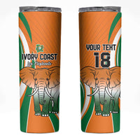 Custom Ivory Coast Football Skinny Tumbler Les Elephants Spirit - Wonder Print Shop