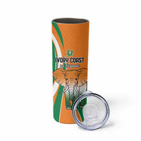 Custom Ivory Coast Football Skinny Tumbler Les Elephants Spirit - Wonder Print Shop