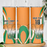 Custom Ivory Coast Football Skinny Tumbler Les Elephants Spirit - Wonder Print Shop