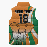 Custom Ivory Coast Football Sleeveless Puffer Jacket Les Elephants Spirit - Wonder Print Shop