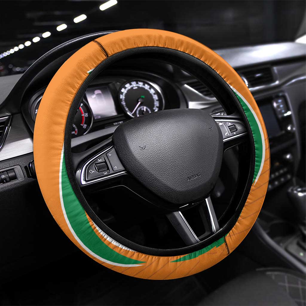 Ivory Coast Football Steering Wheel Cover Les Elephants Spirit - Wonder Print Shop