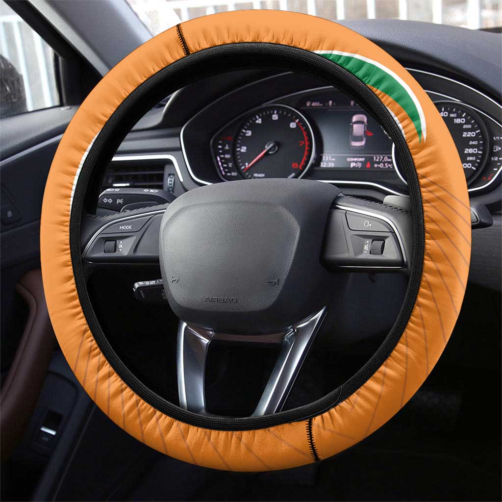 Ivory Coast Football Steering Wheel Cover Les Elephants Spirit - Wonder Print Shop